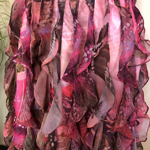 Cache Strapless Multicolor Dress with Ruffles - Picture 4 of 11